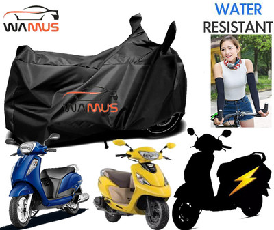 Wamus Auto Two Wheeler Cover for TVS(Zest 110 BS6, Black)