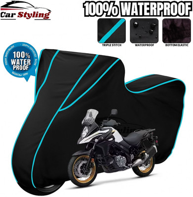 Car Styling Waterproof Two Wheeler Cover for Suzuki(V Strom 650, Green, Black)