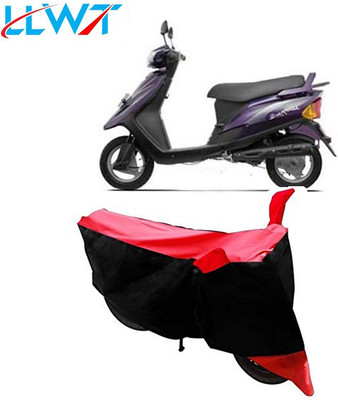 KPIND Waterproof Two Wheeler Cover for TVS(Teenz, Black, Red)