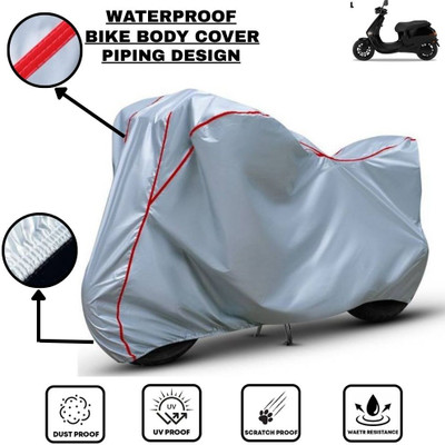 LE PRA Waterproof Two Wheeler Cover for Ola(Electric, Silver, Red)