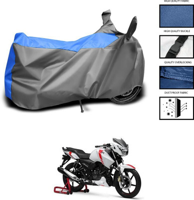 DeepShakshi AUTOMOTIVE Two Wheeler Cover for TVS(Apache 150, Grey, Blue)