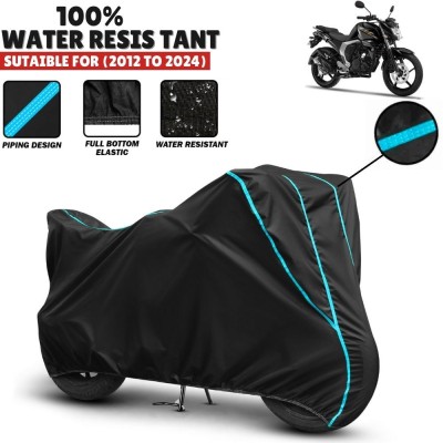 Mwiss Waterproof Two Wheeler Cover for Yamaha(FZ FI, Black, Blue)