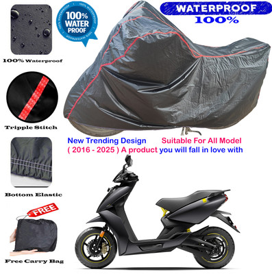 AutoGalaxy Waterproof Two Wheeler Cover for Ather(450, Black, Red)