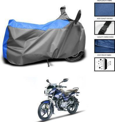 DeepShakshi AUTOMOTIVE Two Wheeler Cover for Bajaj(Pulsar 135 LS DTS-i, Grey, Blue)