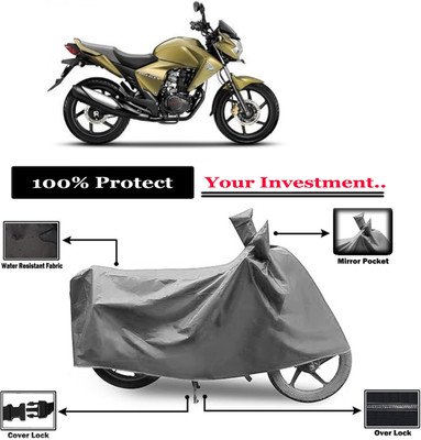 Amexride Two Wheeler Cover for Honda(Unicorn Dazzler, Grey)