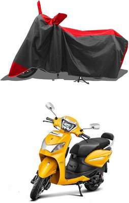 KEDIT Two Wheeler Cover for Universal For Bike(Pleasure+ 110, Red, Black)