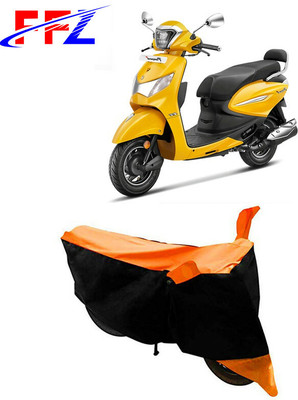 FFZ Waterproof Two Wheeler Cover for Hero(Pleasure+ 110, Black, Orange)