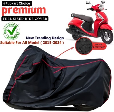 Pagwin Two Wheeler Cover for Yamaha(Fascino, Black, Red)