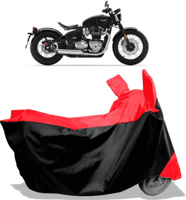 Amexride Two Wheeler Cover for Triumph(Bonneville Bobber, Black, Red)