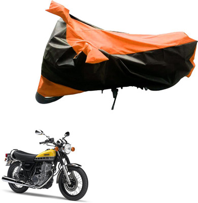 Mdstar Waterproof Two Wheeler Cover for Yamaha(RD 350, Black, Orange)