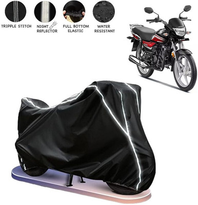 BOTAUTO Two Wheeler Cover for Honda(CD 110 Dream, Black, White)