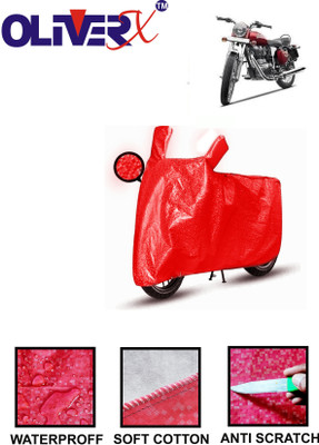 OliverX Waterproof Two Wheeler Cover for Royal Enfield(Bullet Electra Twinspark, Red)