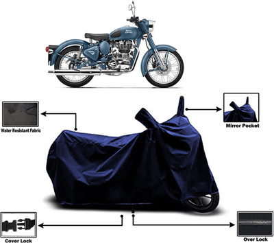 Amexride Two Wheeler Cover for Royal Enfield(Squadron Blue, Blue)