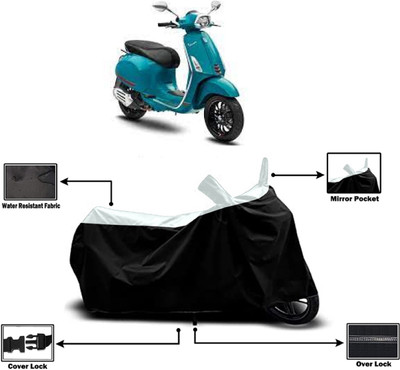 Amexride Two Wheeler Cover for Piaggio(Vespa, White)