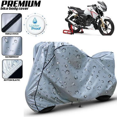 kerwa Waterproof Two Wheeler Cover for TVS(Apache RTR 180, Silver, Black)