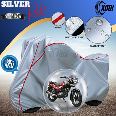 xodi Waterproof Two Wheeler Cover for TVS(Star City BS6, Silver, Red)