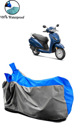 Autofly Waterproof Two Wheeler Cover for Honda(Activa 6G, Grey, Blue)