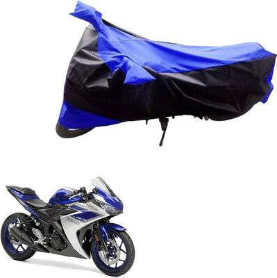 Mdstar Waterproof Two Wheeler Cover for Yamaha(YZF R25, Black, Blue)