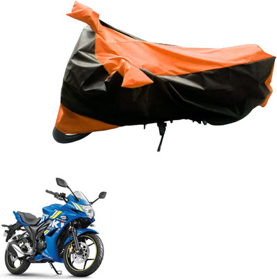 Mdstar Waterproof Two Wheeler Cover for Suzuki(Gixxer SF, Black, Orange)