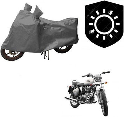 MMSSTAR Waterproof Two Wheeler Cover for Royal Enfield(Bullet 350, Grey)