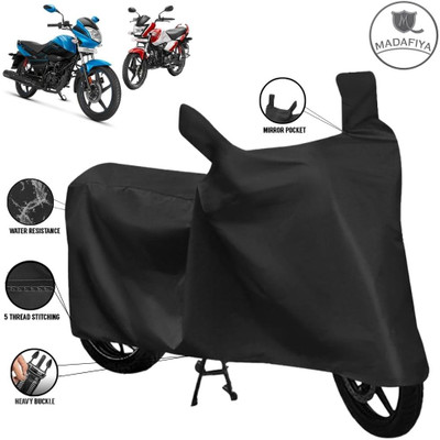 MADAFIYA Waterproof Two Wheeler Cover for Hero(Splendor I Smart, Black)
