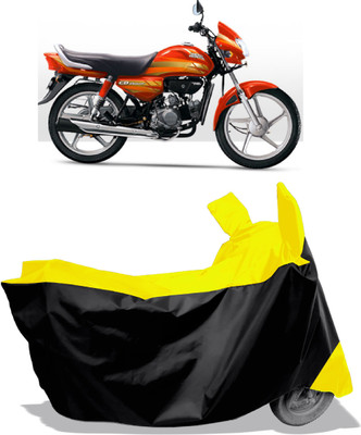 Amexride Two Wheeler Cover for Hero(CD deluxe, Black, Yellow)