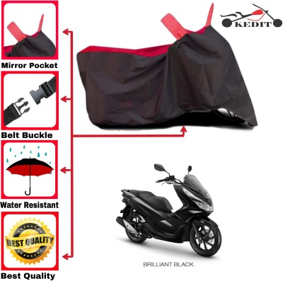 KEDIT Two Wheeler Cover for Honda(PCX 125, Red, Black)