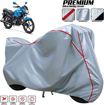xodi Waterproof Two Wheeler Cover for Hero(Glamour i3s BS6, Silver, Red, Multicolor)