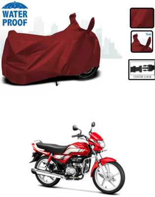 RAQTRO Waterproof Two Wheeler Cover for Hero(HF Deluxe BS6, Maroon)