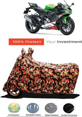 Amexride Two Wheeler Cover for Kawasaki(Ninja ZX-6R BS6, Multicolor)