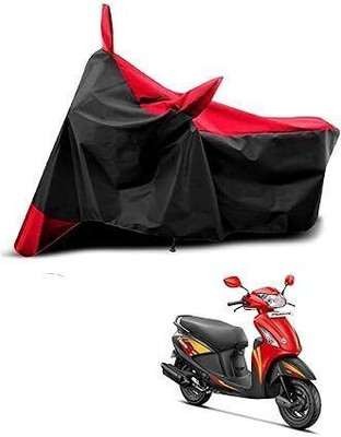 COTSHER Waterproof Two Wheeler Cover for Hero(Pleasure Plus, Black, Red)