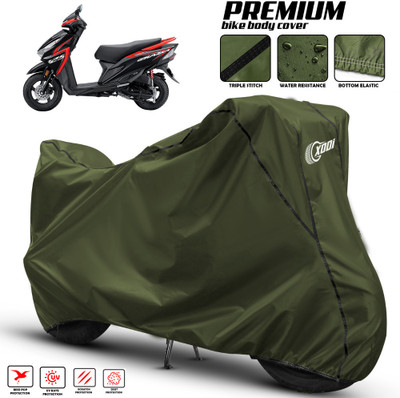 xodi Waterproof Two Wheeler Cover for Honda(Grazia BS6, Green, Black)