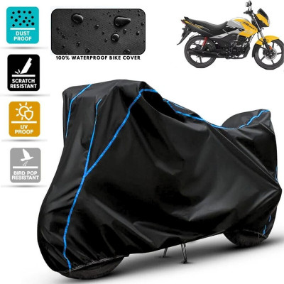 Amikan Waterproof Two Wheeler Cover for Hero(Passion Pro, Black, Blue)