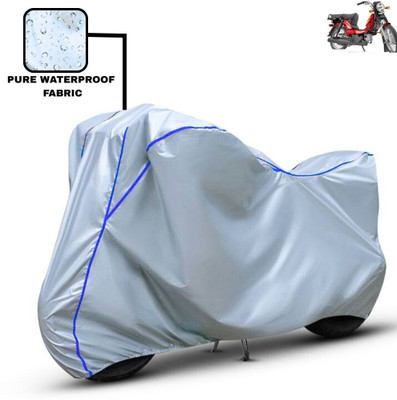 Delphinium Waterproof Two Wheeler Cover for TVS(XL 100 Heavy Duty, Silver, Blue)