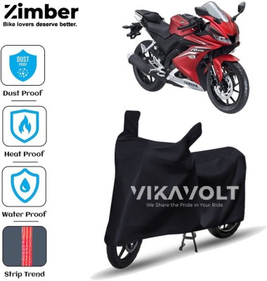 ZIMBER Waterproof Two Wheeler Cover for Yamaha(YZF R15 V3.0, Black)