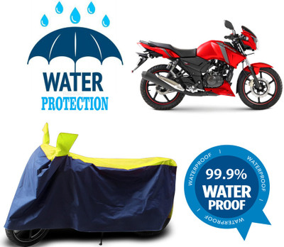RTS COLLECTIONS Waterproof Two Wheeler Cover for TVS(Apache 150, Multicolor)