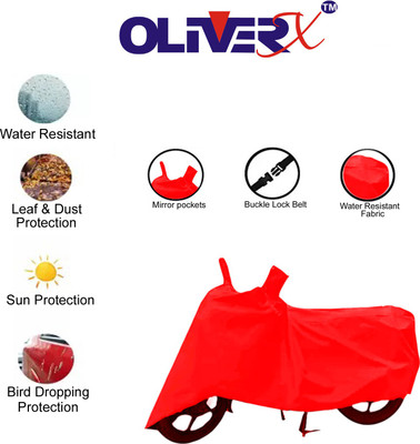OliverX Waterproof Two Wheeler Cover for Mahindra(Centuro, Red)