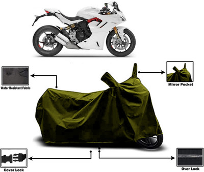 Amexride Two Wheeler Cover for Ducati(SuperSport, Green)