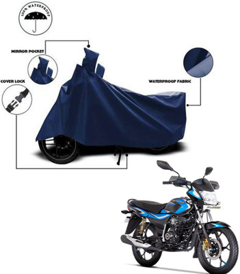 Aamaya Store Waterproof Two Wheeler Cover for Bajaj(Platina 110 H-Gear BS6, Blue)