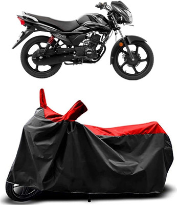 KEDIT Two Wheeler Cover for TVS(Victor Premium BS6, Red, Black)