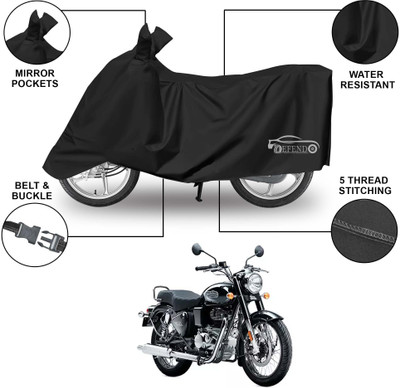 Defendo Waterproof Two Wheeler Cover for Royal Enfield(Bullet 350, Black)