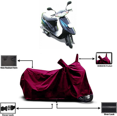 Amexride Two Wheeler Cover for TVS(Teenz, Maroon)