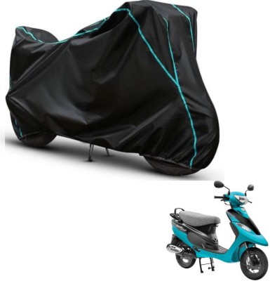 Car Life Two Wheeler Cover for TVS(Scooty Pep Plus, Black, Blue)