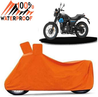 ROYAL AUTO MART Waterproof Two Wheeler Cover for Royal Enfield(Orange)