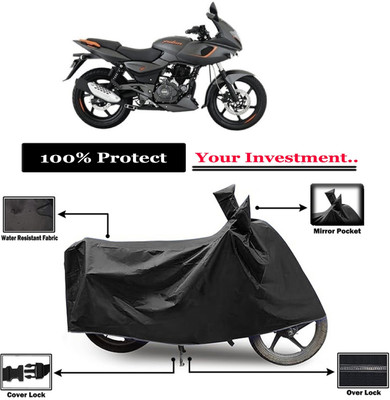 Amexride Two Wheeler Cover for Bajaj(Pulsar 180F BS6, Black)