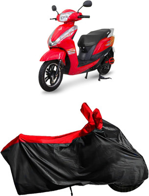 Autofly Waterproof Two Wheeler Cover for Ampere(Magnus Pro, Red, Black)