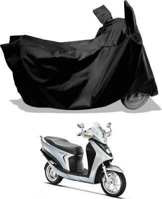 Amexride Two Wheeler Cover for Hero(Leap Hybrid SES BS6, Black)