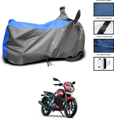 DeepShakshi AUTOMOTIVE Two Wheeler Cover for TVS(Flame 125, Grey, Blue)