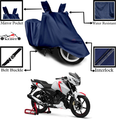 KEDIT Two Wheeler Cover for TVS(Apache RTR 160, Blue)