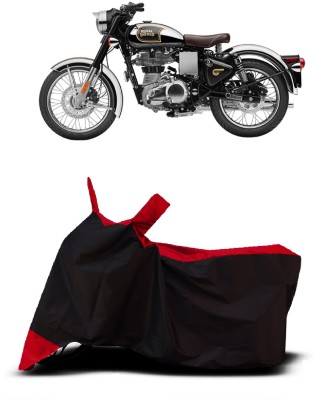 VESMEI Two Wheeler Cover for Royal Enfield(Classic Stealth Black, Red)